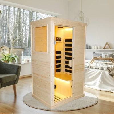 Single Person Spruce Sauna with Far Infrared Technology for Healthy Hair - Image 1 of 4