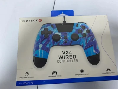 Gioteck VX4 PS4 PC Wired Controller - Multicoloured New - Image 1 of 4