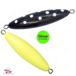 2pcs Eddie Bomb 450g Bluefin tuna Vertical Fast Sinking Torpedo GLOW dot Black - Picture 1 of 9