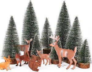 14pz Ornamenti in Miniatura Natale 8pz Mini Albero di Verde  - Foto 1 di 8