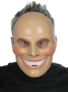 ADULT INSANE EVIL SINISTER SMILEY PVC FACE MASK HALLOWEEN COSTUME MR131518 - Picture 1 of 1