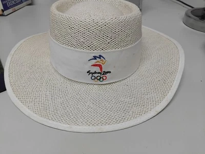 Vintage Nike 2000 Olympics Sydney Wide Brim Straw Hat NWT S Merch Supporter Rare - Image 1 of 4