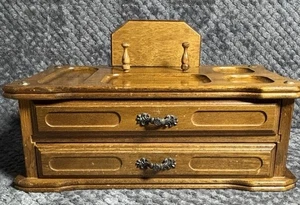 Portagioie da uomo vintage MCM in legno stile valet di MELE fodera in velluto oro - Foto 1 di 11