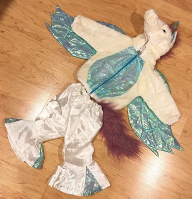 Unicorn White Pegasus Halloween Costume 2pc Jacket Hoodie Pants Child Toddler - Image 1 of 4