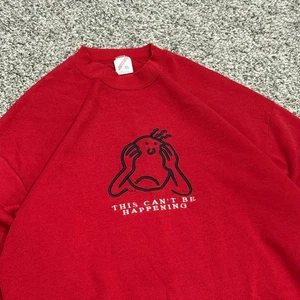 Sudadera Roja Divertida Jerzees Vintage Años 80 90 "This Can't Be Happening" Para Hombres XL - Imagen 1 de 5