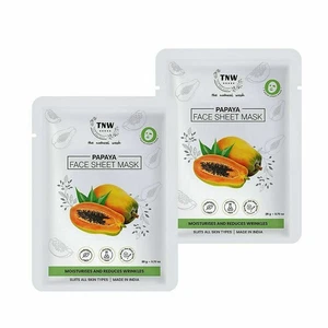 TNW The Natural Wash Papaya Face Sheet Mask For Glowing Skin 20gm X 2 Sheets - Picture 1 of 7