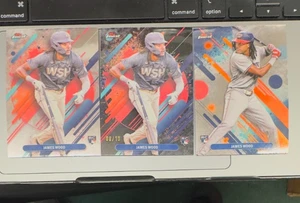 Lot of 3 2025 Topps Finest James Wood Rare Black Refractor 6/10 #300 & #100 RC - Picture 1 of 1