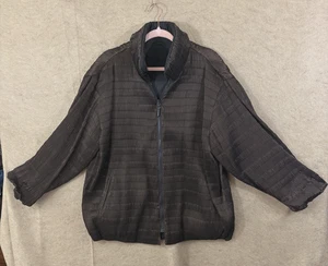 Mycra Pac Now Reversible Coat Jacket Womens Sz S / M Brown Black Crinkle Pockets - Picture 1 of 9