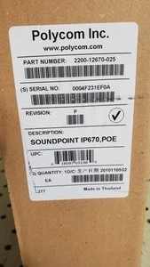 Polycom SoundPoint 670 Gigabit IP Phone PoE (2200-12670-025) - NEW - Picture 1 of 4