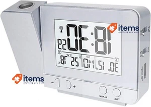 Reloj Despertador Proyector Queta, Reloj Digital Con Hora Plateado - Imagen 1 de 1