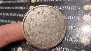 FRANCIA FRANCE 5 FRANCS FRANCHI 1833 H ARGENTO SILVER cod. FRANCIA-14 - Imagen 1 de 1