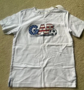 Vintage GAP soccer Tshirt NWT White L (10) kids - Picture 1 of 3