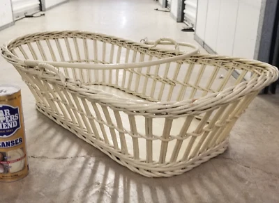 Rattan antigo, porta-bebês de vime, cesta Moisés, coletor de flores - Imagem 1 de 4