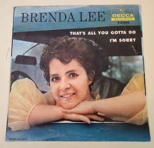 Brenda Lee I'M SORRY / THAT'S ALL YOU GOTTA DO (45/PS) #31093 PLAYS VG+ TO VG++ - Picture 1 of 8