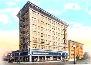 1927 HOTEL HARRISON OAKLAND CALIFORNIA CARTOLINA POSTALE EDIFICIO ANCORA IN PIEDI - Foto 1 di 3