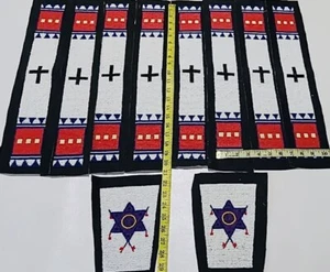 Hecho a mano tiras antiguas con cuentas para abrigo chaqueta camisa y pantalones de guerra - Imagen 1 de 2