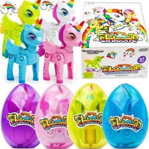  4er Pack Einhorn Deformation Eier Korb Stuffers Einhorn Ei für Kinder Ostern Spielzeug - Bild 1 von 12