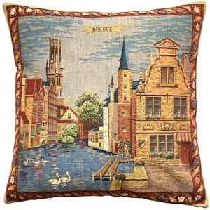 ROZENHOEDKAAI & BELFRY BRUGGE, BELGISCHER TAPESTKISSENBEZUG, REISSVERSCHLUSS 18" 01847 - Bild 1 von 7