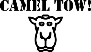 camel tow funny themed van trailer car campervan transporter stickers 200mm - Picture 1 of 1