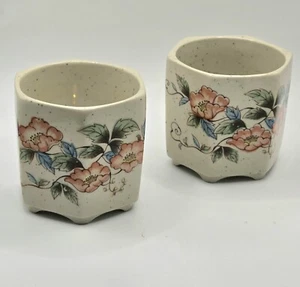 Vintage Pier 1 Kerzenständer asiatische Blumen Sechseckfuß 2er Set - Bild 1 von 8