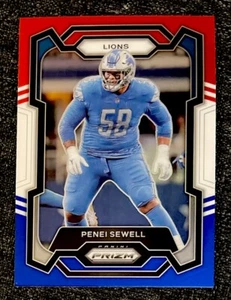 2023 Panini Prizm Penei Sewell Red White and Blue Prizm #103 - Detroit Lions - Picture 1 of 3