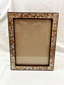 Egyptian Wood Inlaid Mother of Pearl Picture Handmade Frame 10.5" X 8.5" # 1727 - Picture 1 of 3
