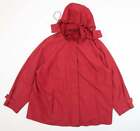 BM Womens Red Overcoat Coat Size L Zip