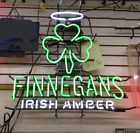 Neu Finnegans Irish Bernstein Neonlicht Schild 24""x20"" Lampenposter Echtglas