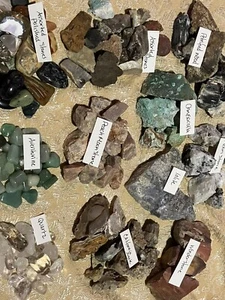Random Agate, Jasper, Wood, Crystal mix lapidary rough slab Rock chunk Lot 5lbs - Picture 1 of 17