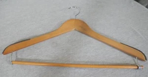 17" Oak Wood Blouse Pants Skirts Dress Clothes Suits Non-Stick Swivel Hanger - Picture 1 of 5