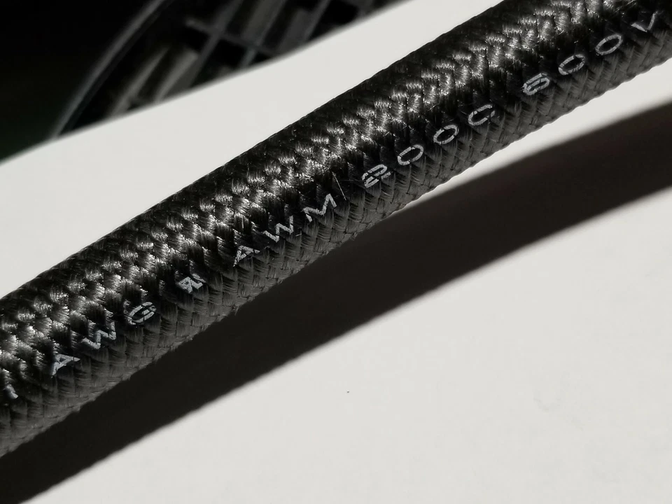 Belden 30801 #1awg Glass Braid SEW-2 Hi-Temp Hook-up/Lead Wire 200C Black /1ft