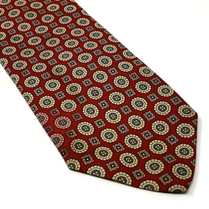 Vtg Brooks Brothers Tie Necktie Men Red Multicolor Geometric 59.5” X 3.25” Silk  - Picture 1 of 8