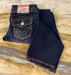 CORTE BOTA DE LAVADO DE MUJER TRUE RELIGION TALLA 30 CINTURA 34 ENTREPIERNA AZUL OSCURO AZUL OSCURO - Imagen 1 de 11