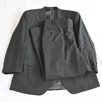 Jos A Bank 46R 42x32 Gray 100% Wool Mens Coat Jacket Pants Suit - Image 1 of 4