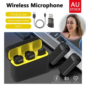 Wireless Lavalier Microphone Mic For iPhone Apple Phone ipad Vlog Live Stream - Picture 1 of 12