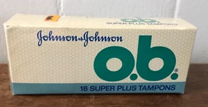 Vtg NOS J&J o.b. Johnson & Johnson Tampons Unopened Box Advertising Display Prop - Picture 1 of 6