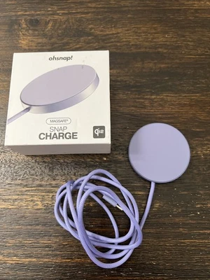GENUINE OhSnap Qi Wireless Charger Crushed Orchid PREOWNED! - Image 1 of 4