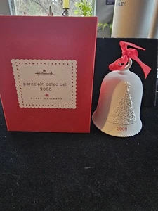 Hallmark Andenken Weihnachtsschmuck 2008 Porzellan datiert Glocke in Box - Bild 1 von 5