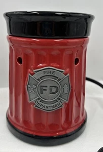 Scentsy Fire Fighter Department Hydrant Full Size Wax Warmer Red Black - Picture 1 of 10