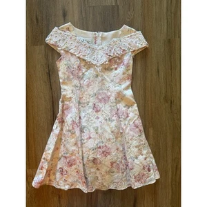 Vintage Jessica McClintock Bridal Floral Dress Kids Size 10 Prairie Cottage - Picture 1 of 3