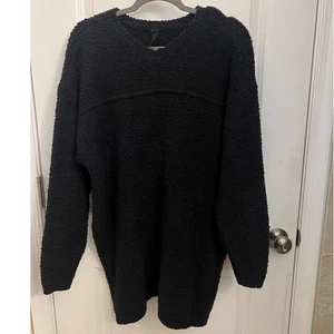 Mini Vestido Suéter Skims Sherpa Tejido Cuello en V L/XL Ropa de Salón Acogedor Negro Salón - Imagen 1 de 9