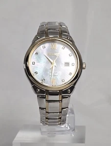 Reloj para mujer Seiko Solar SUT128 dos tonos acero inoxidable fecha analógica V137-0AX0 - Imagen 1 de 11