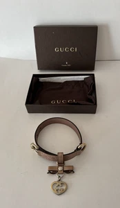 GUCCI GG Hundehalsband braun mit Charm 24,5-28,5 cm mit Boxbeutel für kleine Hunde - Bild 1 von 14
