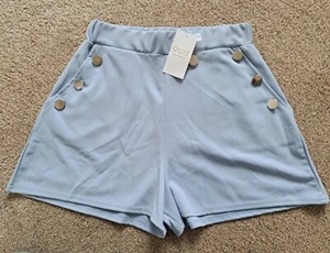 🩵 BNWT Quiz Light Blue High-Waist Smart Shorts - Size 10 🩵 - Picture 1 of 12