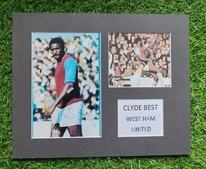 West Ham United Clyde Mejor Raro Años 70 Firmado Imagen Montada Pantalla 10x8 Certificado de Autenticidad - Imagen 1 de 19