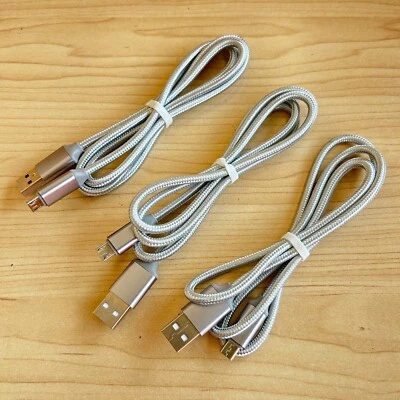 3-Pack Micro USB  Fast Charger Data Sync Cable Cord Samsung LG HTC Android - Image 1 of 4
