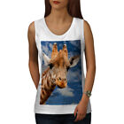Wellcoda Giraffe Sky Wild Animal Damen-Tankoberteil, blau sportliches Sportshirt