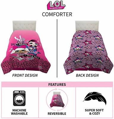 Nuevo edredón reversible doble/completamente LOL Surprise ropa de cama para niños Foto 1 de 4
