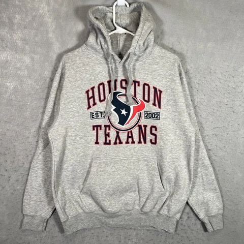 A1 Houston Texans Sweater Adult Medium Gray Hoodie Sweatshirt Pullover Mens Cover
