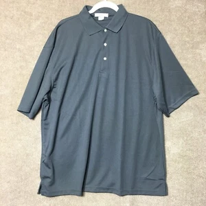 FEATHERLITE Mens XL Polo Golf Shirt Gray Moisture Free Wicking Short Sleeve - Picture 1 of 10